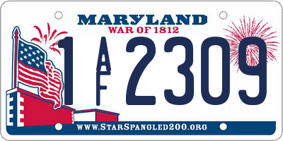 MD license plate 1AF2309