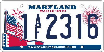 MD license plate 1AF2316