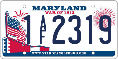 MD license plate 1AF2319