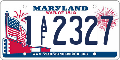 MD license plate 1AF2327