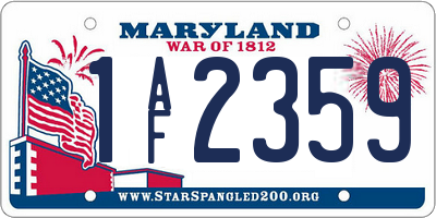 MD license plate 1AF2359