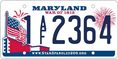 MD license plate 1AF2364