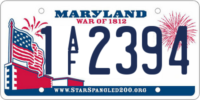 MD license plate 1AF2394