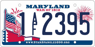 MD license plate 1AF2395
