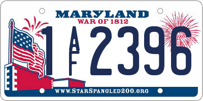 MD license plate 1AF2396