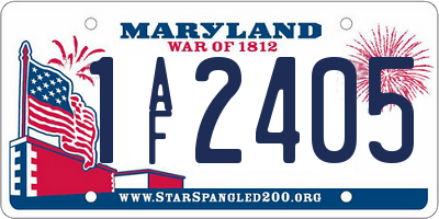 MD license plate 1AF2405