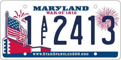 MD license plate 1AF2413
