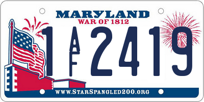 MD license plate 1AF2419