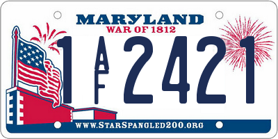 MD license plate 1AF2421