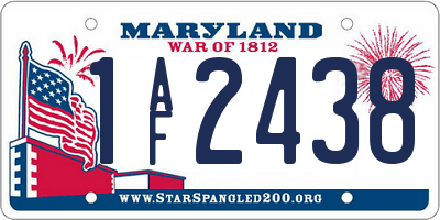 MD license plate 1AF2438