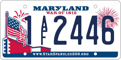 MD license plate 1AF2446