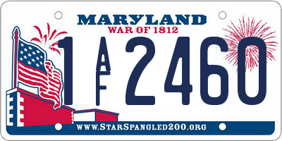 MD license plate 1AF2460