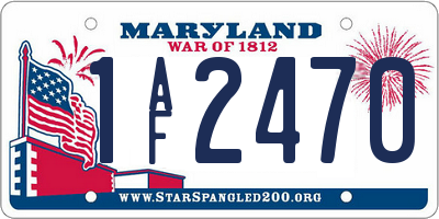MD license plate 1AF2470
