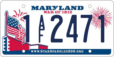 MD license plate 1AF2471