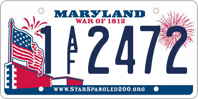 MD license plate 1AF2472