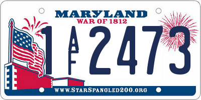 MD license plate 1AF2473