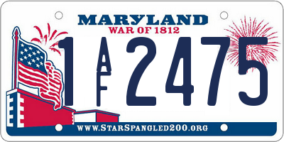 MD license plate 1AF2475