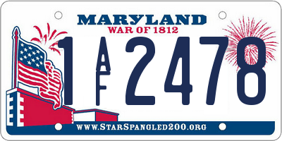 MD license plate 1AF2478