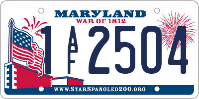 MD license plate 1AF2504