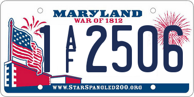 MD license plate 1AF2506