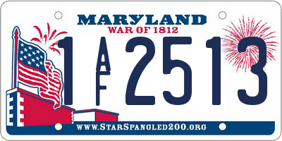MD license plate 1AF2513