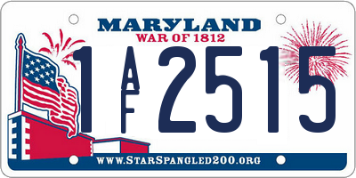 MD license plate 1AF2515