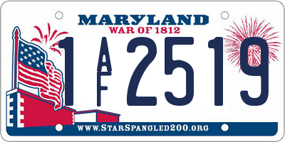 MD license plate 1AF2519