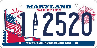 MD license plate 1AF2520
