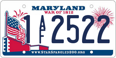 MD license plate 1AF2522