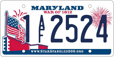 MD license plate 1AF2524
