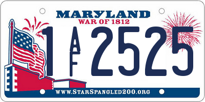 MD license plate 1AF2525