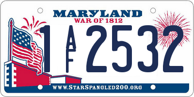MD license plate 1AF2532