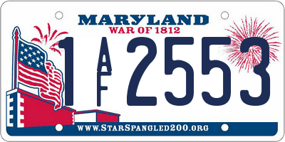 MD license plate 1AF2553