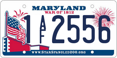 MD license plate 1AF2556