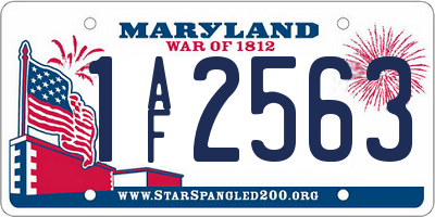 MD license plate 1AF2563
