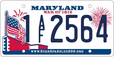 MD license plate 1AF2564
