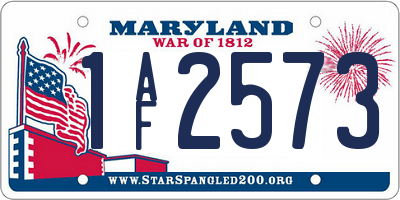 MD license plate 1AF2573