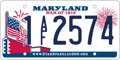 MD license plate 1AF2574