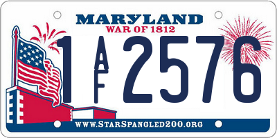 MD license plate 1AF2576