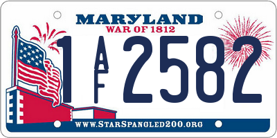 MD license plate 1AF2582