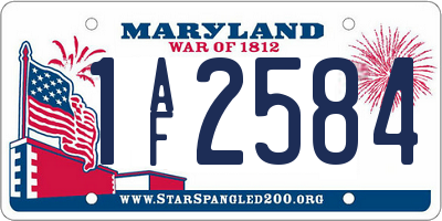 MD license plate 1AF2584
