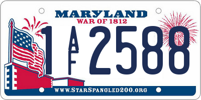 MD license plate 1AF2588