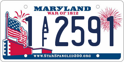 MD license plate 1AF2591