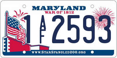 MD license plate 1AF2593