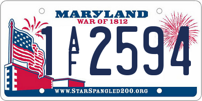 MD license plate 1AF2594