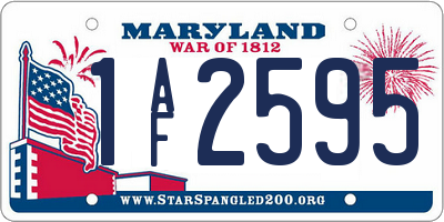 MD license plate 1AF2595
