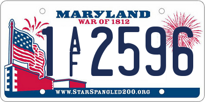 MD license plate 1AF2596