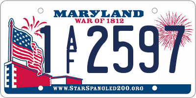 MD license plate 1AF2597