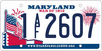 MD license plate 1AF2607