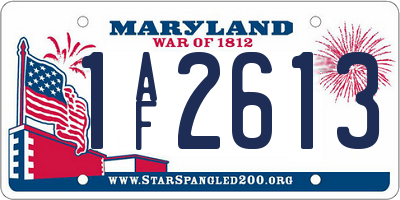 MD license plate 1AF2613